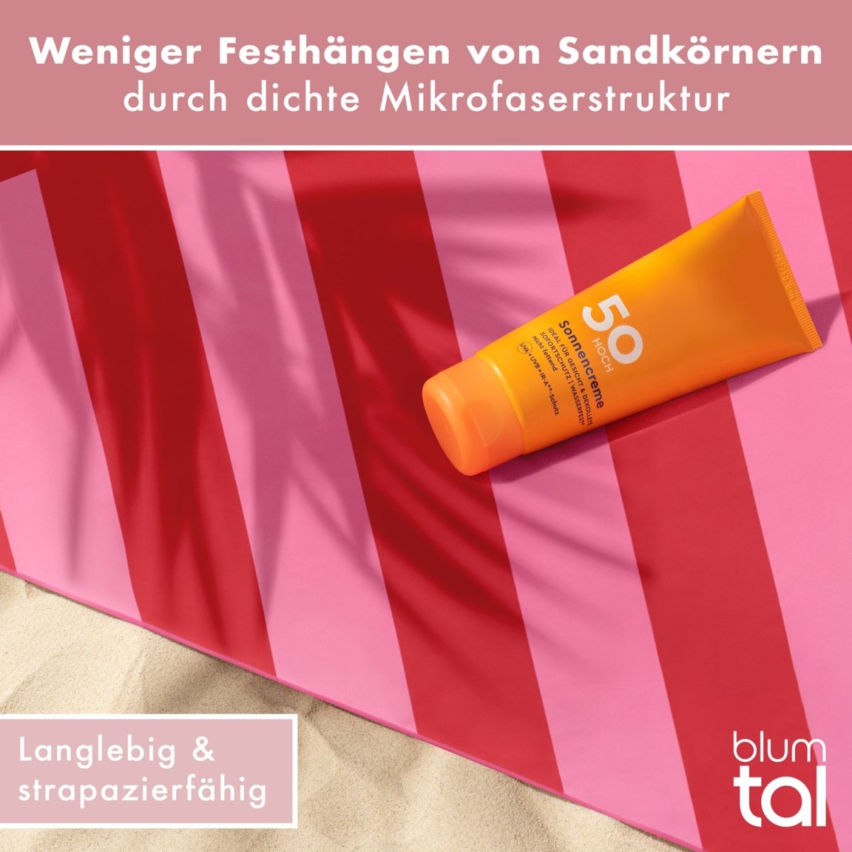 STRANDHANDTUCH aus Mikrofaser - 90x180cm kompakt und schnelltrocknend-
