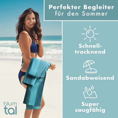 STRANDHANDTUCH aus Mikrofaser - 90x180cm kompakt und schnelltrocknend - 