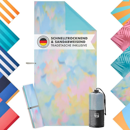 STRANDHANDTUCH aus Mikrofaser - 90x180cm kompakt und schnelltrocknend - 