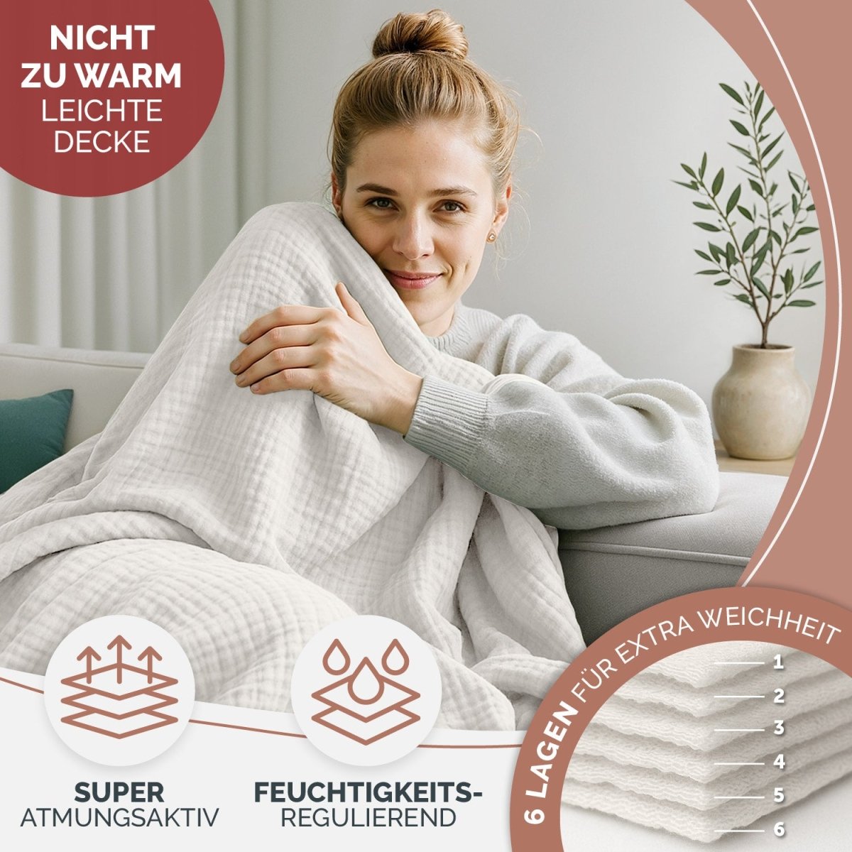 TAGESDECKE Skadis aus Musslin - 