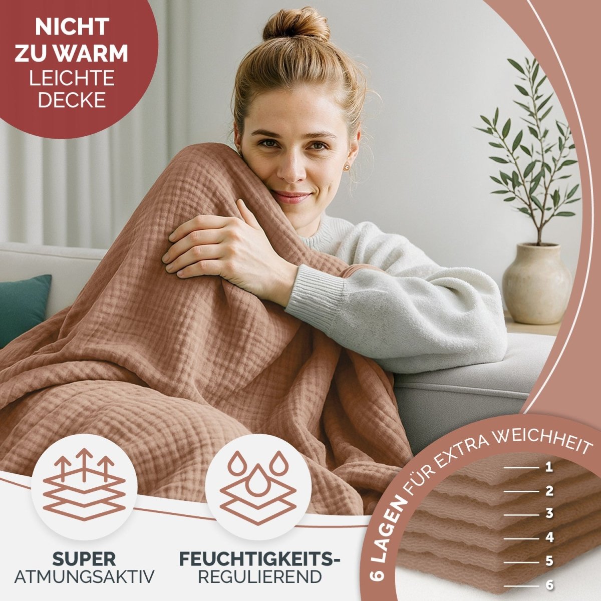 TAGESDECKE Skadis aus Musslin - 