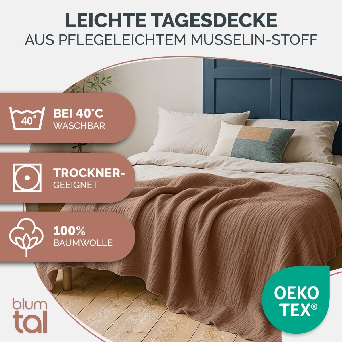 TAGESDECKE Skadis aus Musslin - 