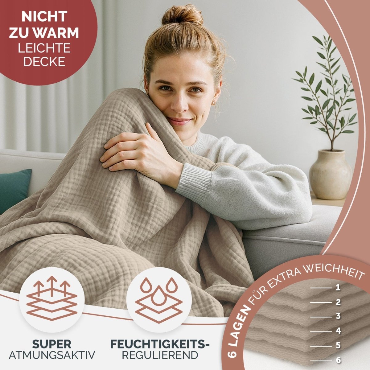 TAGESDECKE Skadis aus Musslin - 
