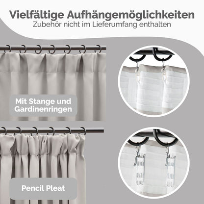 VERDUNKELUNGSVORHÄNGE mit Kräuselband - 