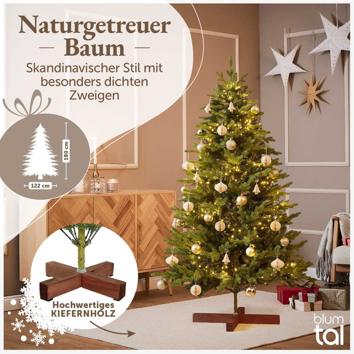 WEIHNACHTBAUM - Premium naturgetreues PE und PVC - 
