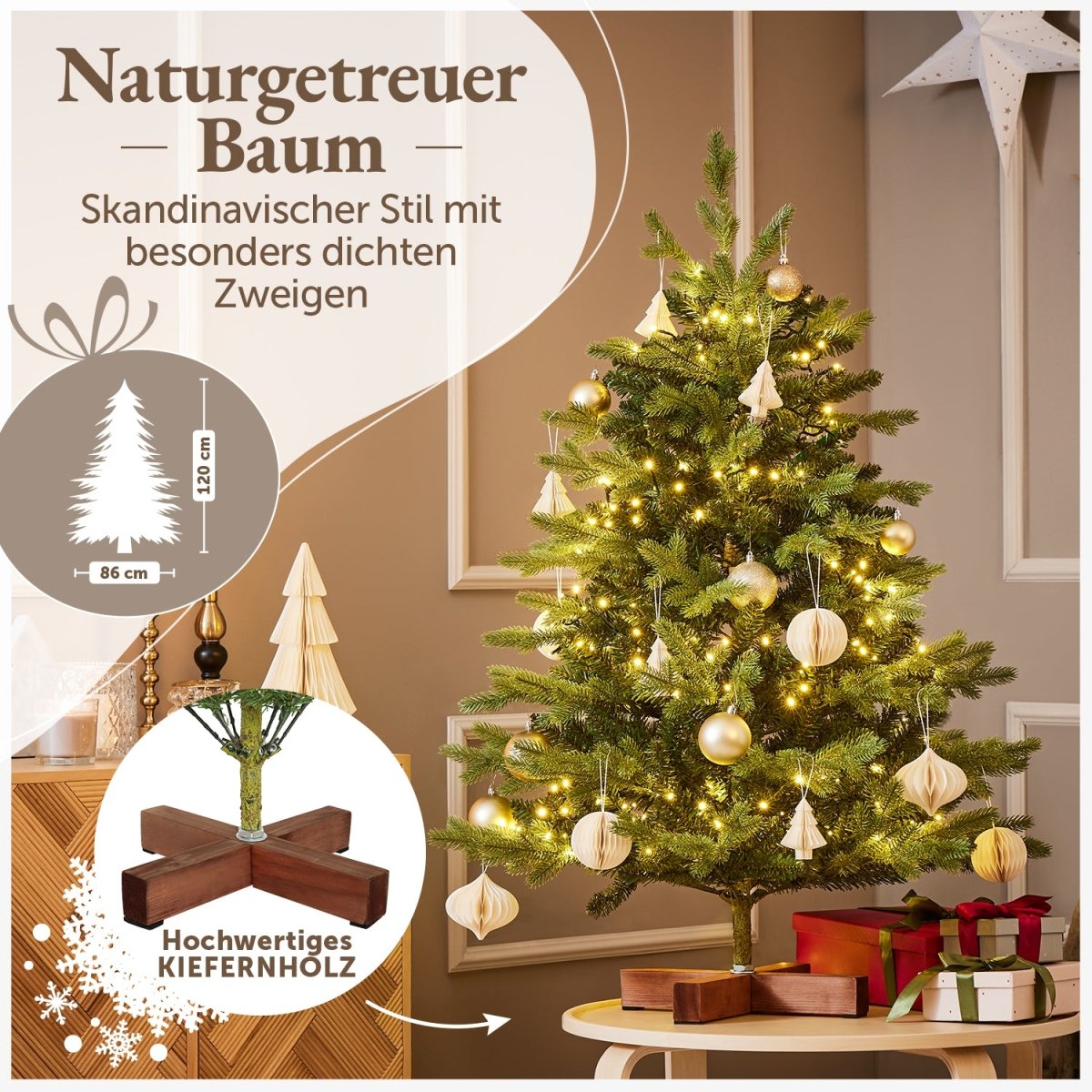 WEIHNACHTBAUM - Premium naturgetreues PE und PVC - 