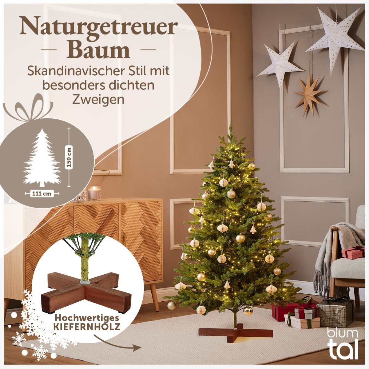 WEIHNACHTBAUM - Premium naturgetreues PE und PVC - 