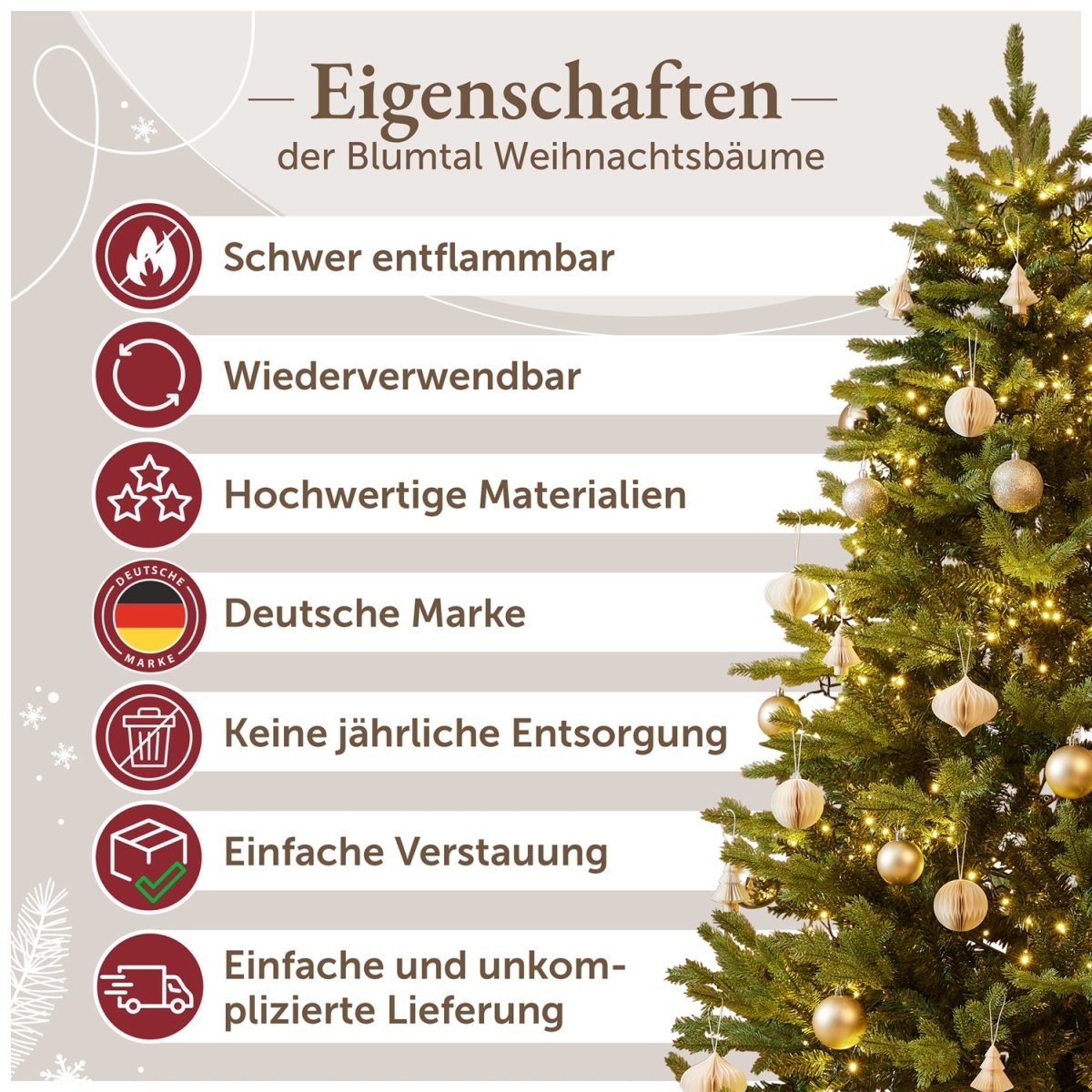 WEIHNACHTBAUM - Premium naturgetreues PE und PVC - 