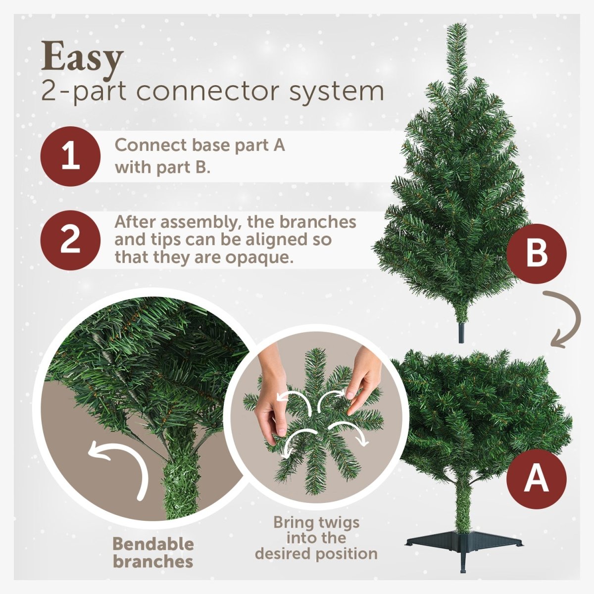 WEIHNACHTSBAUM - künstlich mit naturgetreuen PVC - Nadeln - 