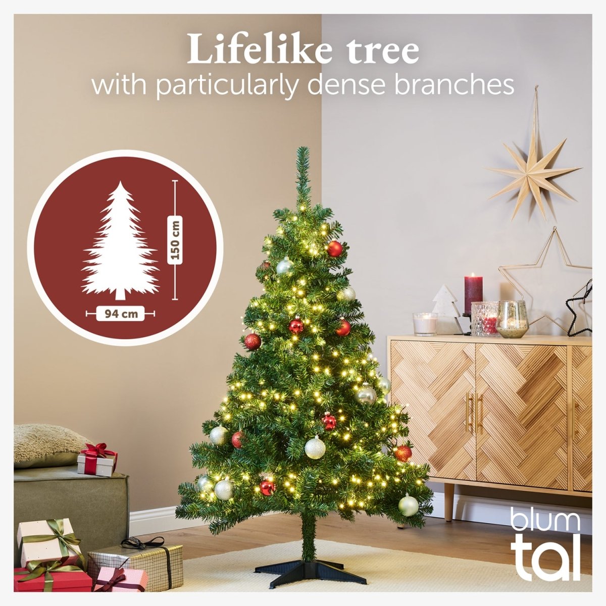 WEIHNACHTSBAUM - künstlich mit naturgetreuen PVC - Nadeln - 