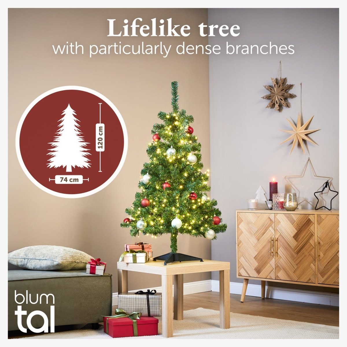 WEIHNACHTSBAUM - künstlich mit naturgetreuen PVC - Nadeln - 