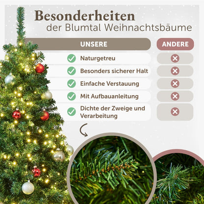 WEIHNACHTSBAUM - künstlich mit naturgetreuen PVC - Nadeln - 