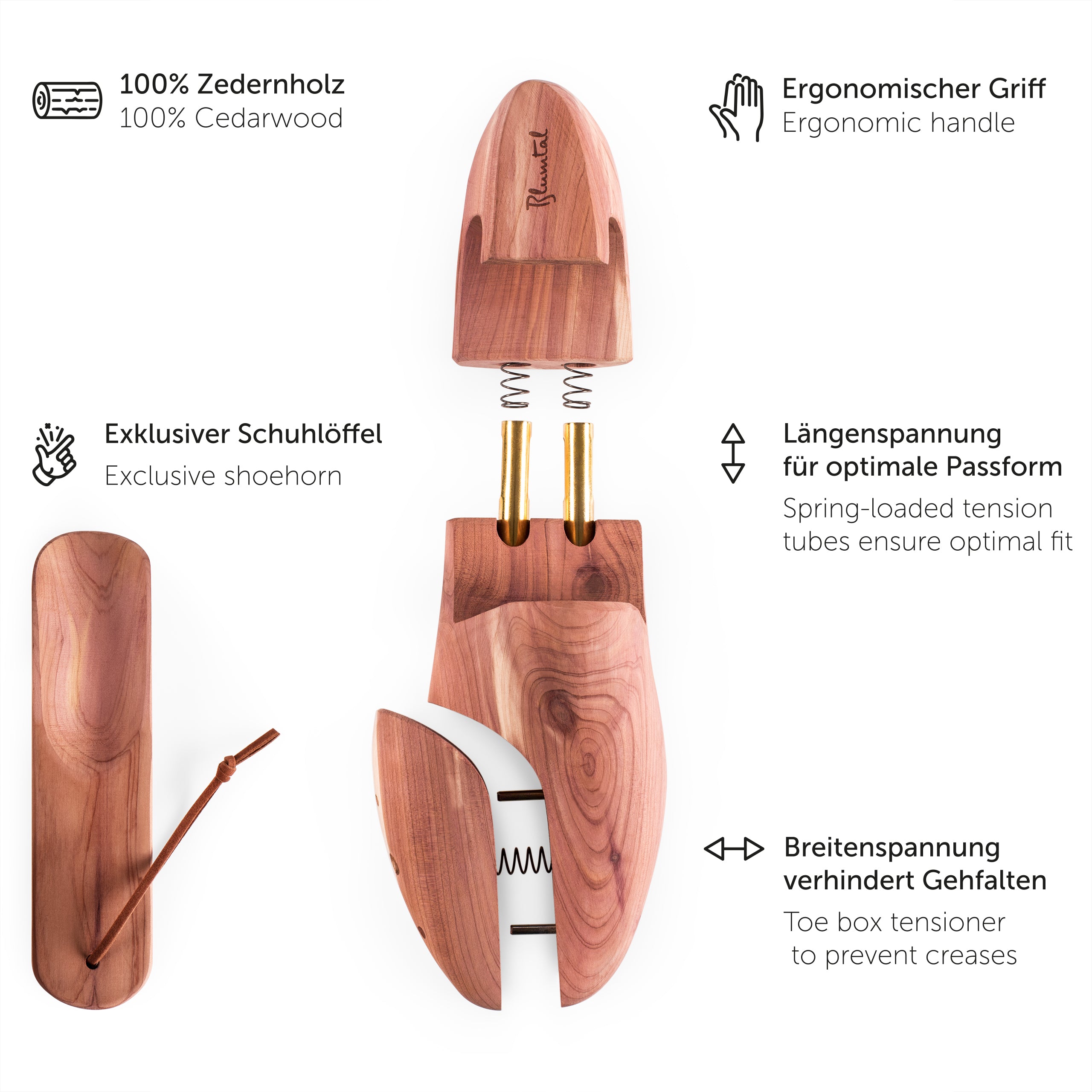 SCHUHSPANNER Solveig - aus Zedernholz mit Schuhlöffel